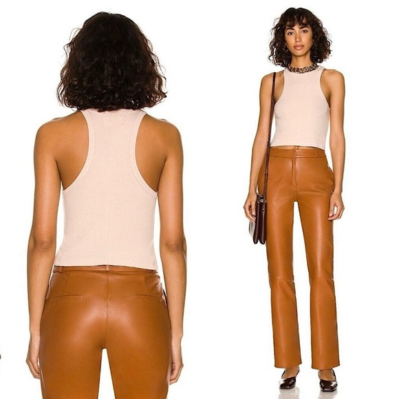 NWT REVOLVE GREY/VEN 90s Cashmere Blend Rib Knit Sleeveless Cropped Tank Top XS - Picture 2 of 4